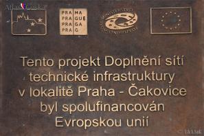 Pamětní deska o financování rozvoje Čakovic